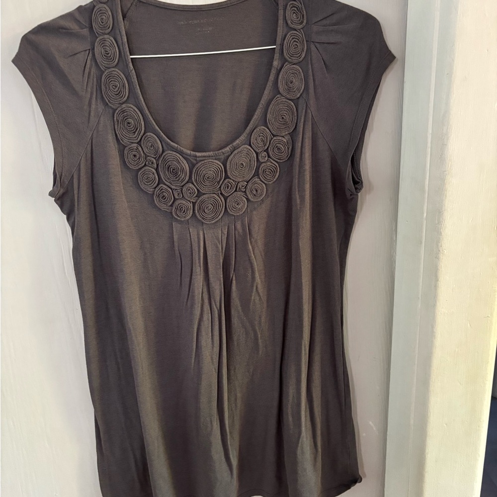 Elegant Brown Cap Sleeve Top
